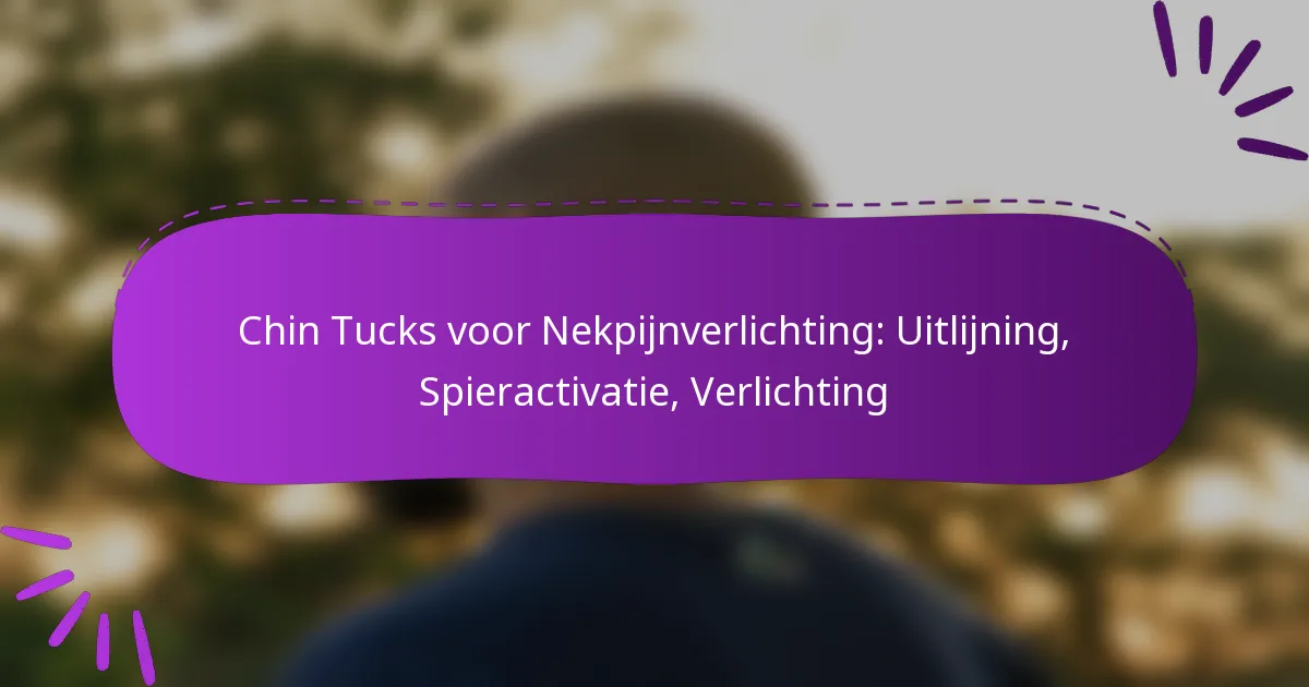 Chin Tucks voor Nekpijnverlichting: Uitlijning, Spieractivatie, Verlichting