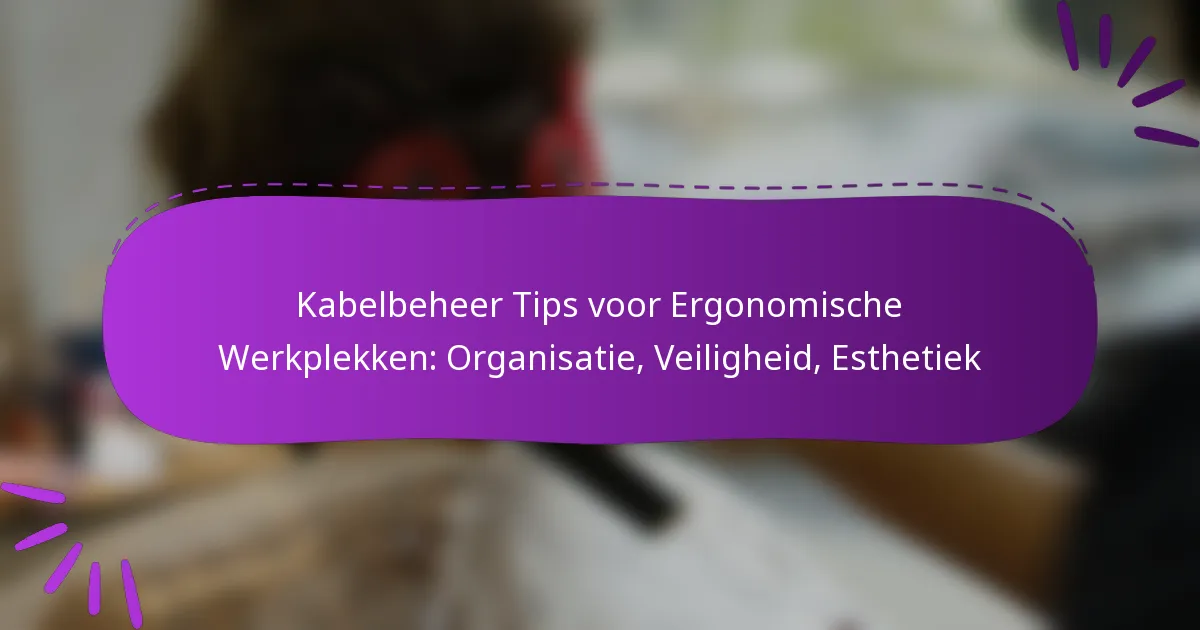Kabelbeheer Tips voor Ergonomische Werkplekken: Organisatie, Veiligheid, Esthetiek